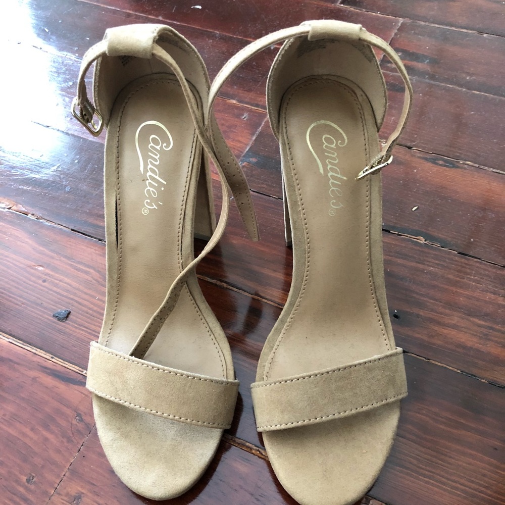 Suede strappy heels